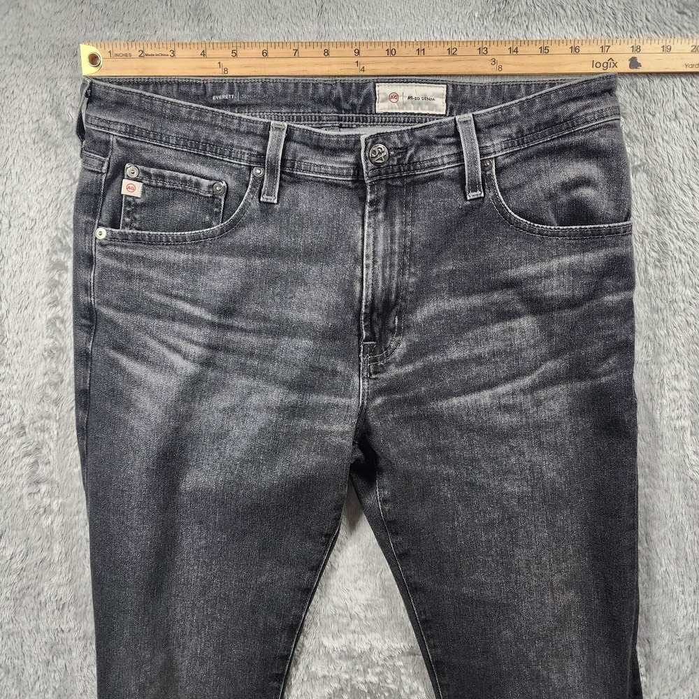 AG Adriano Goldschmied Jeans Mens 34x33 Gray Everett Slim Straight Stretch Faded - Picture 5 of 13